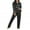 Noir, variante sur Tendances Automne 2023 pour Femmes Vêtements d'Intérieur pour Femmes Manches Longues Tendances Chemise et Pantalon Couleur Unie Effet Soie Pyjama Fin Vert P