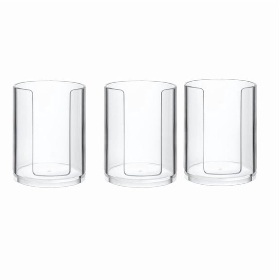 3 Pcs Bathroom Cup Dispenser 3 Oz Countertop Storage Mouthwash Cups Holder, Plastic Small Disposable Paper Cup Holders