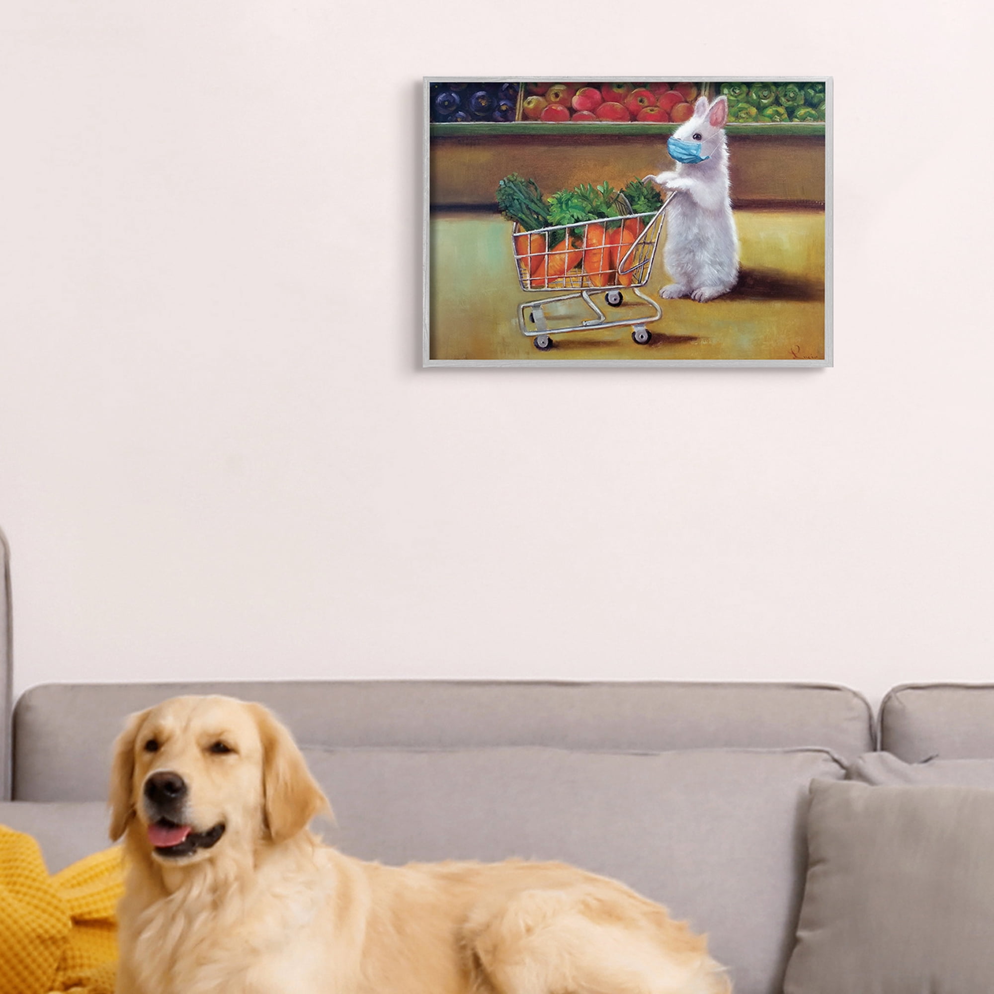Stupell Industries Duckling Bird Graduate Face Mask over Red Animals & Insects Painting Black Framed Art Print Wall Art, 11 x 14