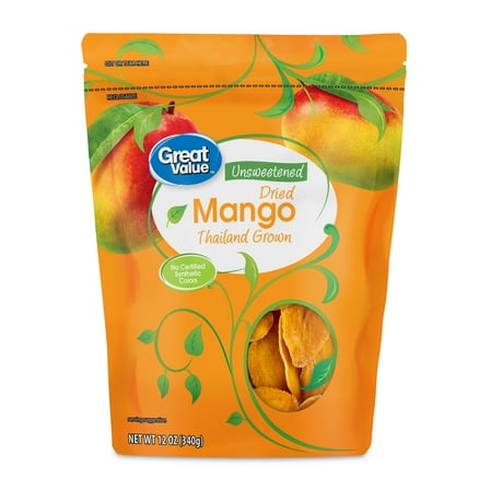 Great Value Unsweetened Dried Mango, 12 oz