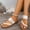 White, variant on Womens Dressy Toe Ring Sandals Metal Open Toe Summer Wedge Slides Shoes Lightweight Trendy Slippers with Adjustable Straps for Summer Going Out Shoes