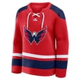 thumbnail image 4 of Women's Fanatics  Red Washington Capitals Icing Long Sleeve Lace Up Sweatshirt, 4 of 6