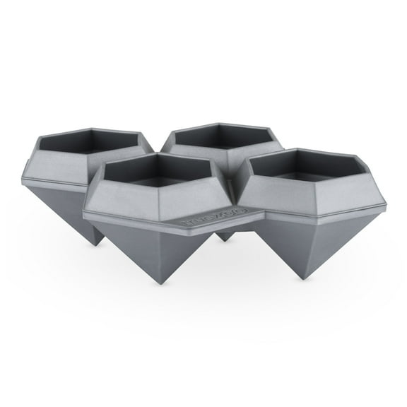 TrueZoo Jumbo Diamond Ice Tray, Ice Cube Tray, Ice Mold, Home Bar, Grey