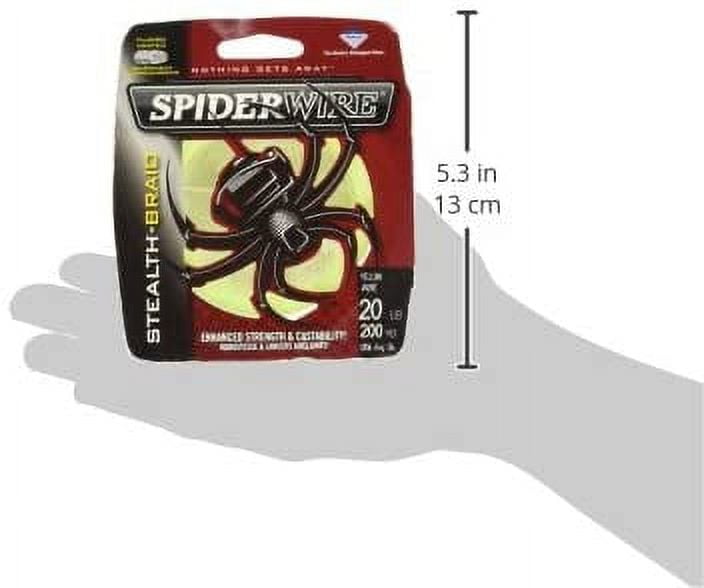 SpiderWire Stealth® Braid Fishing Line, Hi-Vis Yellow, 20 lb Test Strength, 300 yd