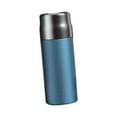 thumbnail image 3 of Tapa de botella de agua aislada, taza de salud con tapa, taza de té con textura martillada elegante, artículos para beber para gimnasio, coche, padre, azul, 3 of 8