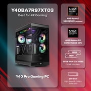 iBUYPOWER Y40 Gaming PC Desktop, AMD Ryzen 7 9800X3D, AMD Radeon RX 9070XT 16GB, 32GB DDR5 RAM, 1TB NVMe SSD, Y40BA7R97XT03