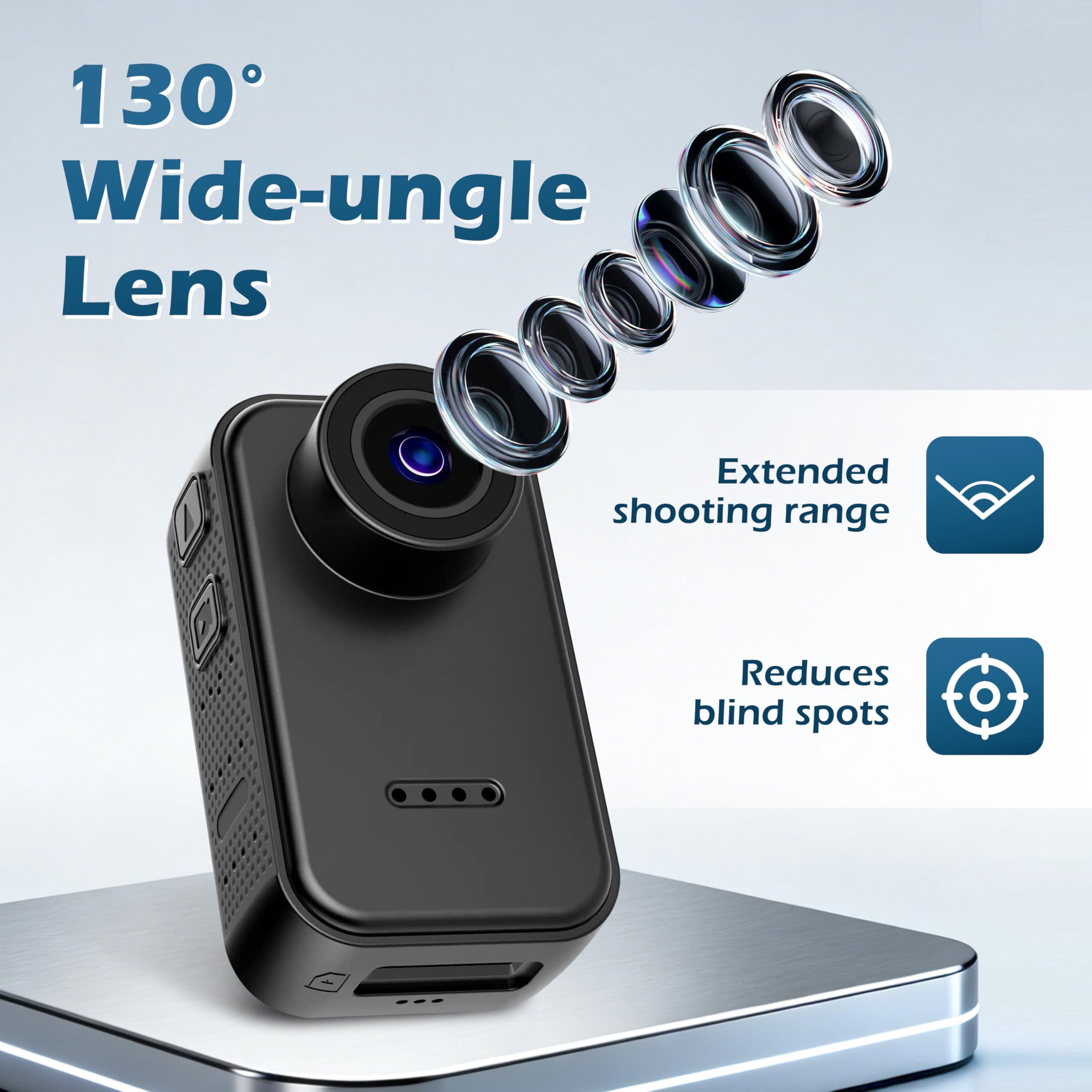 Mini Body Camera, 32GB Wearable Action Body Cam with Audio & Video- Thumb Hands Free Waterproof Recording Wearable Cameras - for Vlogging, Cycling, Travel & Work