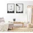 thumbnail image 4 of Kate and Laurel Sylvie Giraffe 2 in the Tub Framed Canvas Wall Art by Amy Peterson Art Studio, 18x24 Gray, Modern Fun Decorative Bathtub Wall Art for Home Décor, 4 of 6