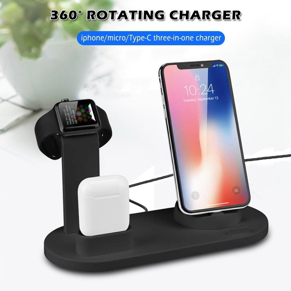 3 In 1 USB Fast Charging Stand Charging Dock Station Phone ...