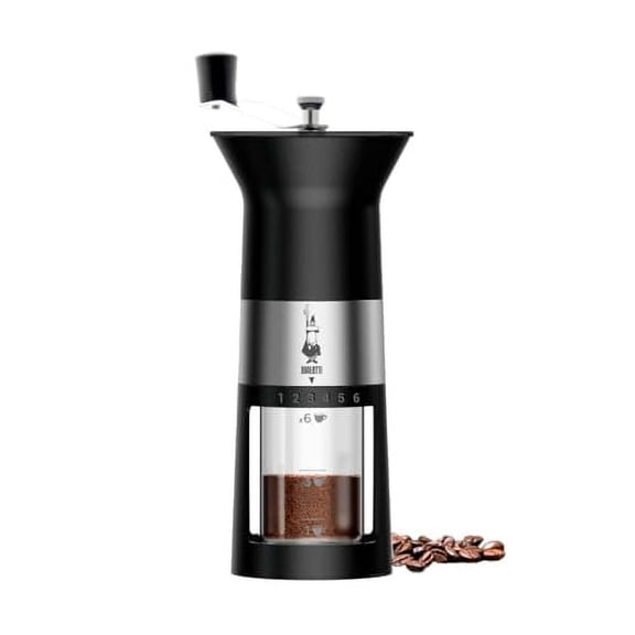 Bialetti Manual Coffee Grinder, Stainless Steel, Matte Black