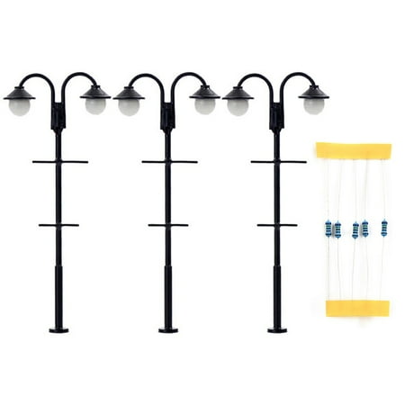 

Fule 3pcs 1:87 Track H0 LED Two Lights Parking Lanterns Lamp Lamps 65mm 3V