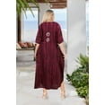 thumbnail image 2 of HAPPY BAY Women's Summer Relaxed Fit Caftan House Sleep Shirt Loungewear Dashiki Dresses for Women 2X-3X Taffy, Sun, 2 of 6