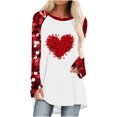 thumbnail image 2 of Plus Size Tops for Women Viikei Womens Sweatshirts Pullover,Plus Size Blouse for Women,Ladies Casual Valentine's Day Printed Pullover with Shoulder Sleeves Long Sleeved Round Neck TopShirt Red XXXL, 2 of 5