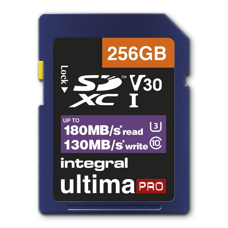 INTEGRAL Carte SD 256GB Classe 10 UHS-I V30 A2 R180/W130 MB/s