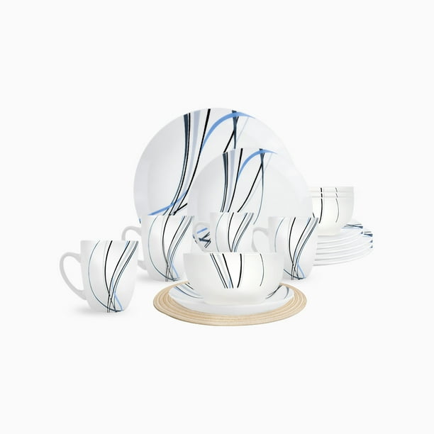 Vajilla Linnéa para personas Ceramica Blanca 16 piezas