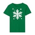 thumbnail image 2 of Fancifize Women's Christmas Graphic T Shirts Crewneck Short Sleeve Xmas Print Tee Cute Trendy Holiday Tops,Green, 2 of 5