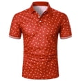thumbnail image 1 of Birdeem Men Casual Button Short Sleeve Print Turndown Pullover T-Shirt Tops, 1 of 8