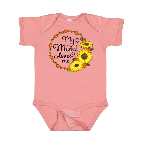 Inktastic My Mimi Loves Me with Sunflower Wreath Boys or Girls Baby Bodysuit