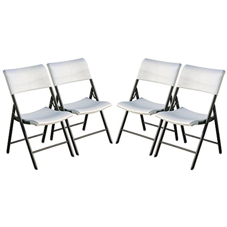 Lifetime 80191 Light Commercial Folding Chair, White Granite with