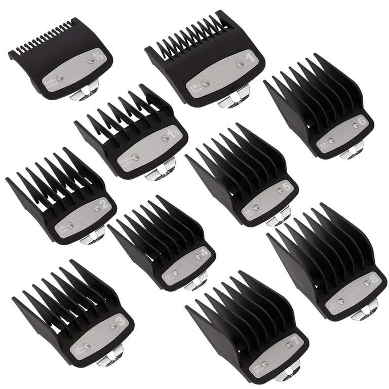 Ryd op opbevaring Vedrørende Clipper Guards Cutting Guides with Metal Clip Compatible with Wahl Clipper - Attachment #3171-500 -1/8” to 1”,Replacement Hair Guides Combs Set -  Walmart.com