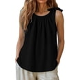 thumbnail image 4 of Lmueinov Womens Summer Tie Strap Tank Top Sleeveless Round Neck Shirt Trendy Casual Loose Fit Blouse for Daily Wear, 4 of 7