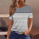 thumbnail image 1 of mfyjkho Tops Para Mujer, Camiseta Estampada Informal Y De Moda Para Mujer Con Cuello Redondo Y Manga Corta. Tops Y Blusas Para Mujer L, 1 of 3