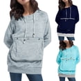 thumbnail image 5 of Womens Dog Pouch Hoodie Oversized Kitten Puppy Carrier Hood Creative Long Sleeve Oversized Pocket Kangaroo Hoodie Fall Clothes, 5 of 5