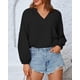 thumbnail image 5 of Blusa BTFBM Boho para mujer con cuello en V y manga larga de gasa, 5 of 9