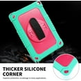 thumbnail image 2 of FIEWESEY For Walmart Onn 10.1 Tablet Case 2022 For Walmart Onn 10.1 Gen 3 Model 100071485 Tab Case Shockproof Kids Friendly Armor Case Kickstand Shoulder Hand Strap Protective Shell - Green+Pink, 2 of 6