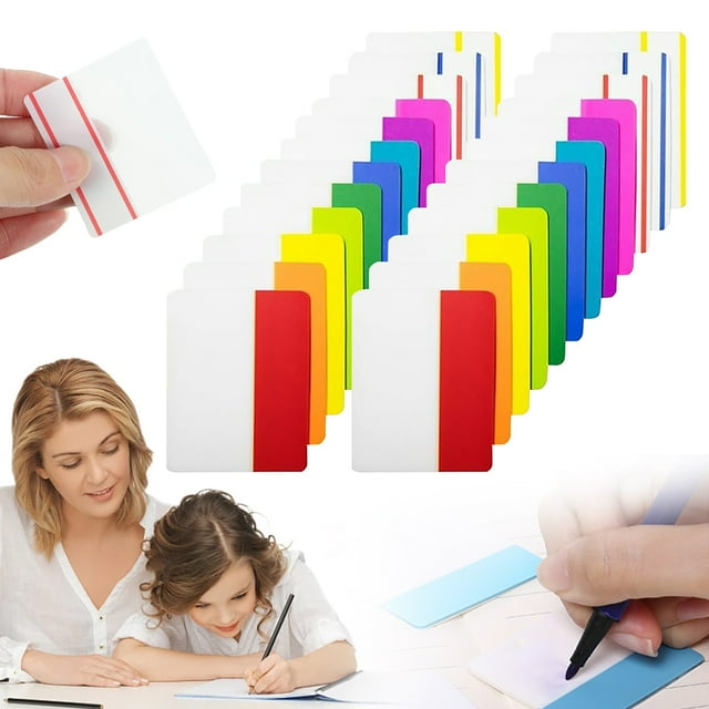 Onglets d'Index Adhésifs pour Pages de Livre 500 Pcs 2 Pouces Pages Colorées Inscriptibles Marqueurs Onglets de Fichiers Repositionnables Étiquettes Autocollants de Lecture pour Livres Carnet