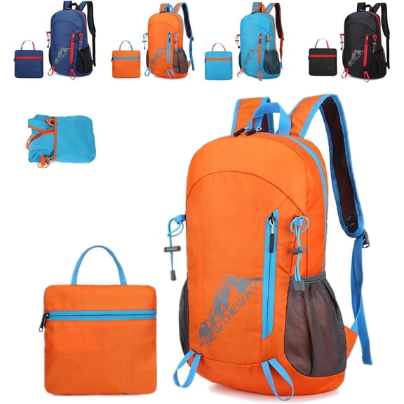 Foldable Waterproof Lightweight Hiking and Camping Backpack | For Outdoor Sports Travel Inside Wet Clothes Compartment Packable For Multiple