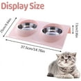 thumbnail image 2 of Juego de cuencos para mascotas, cuenco alimentador para perros y mascotas, cuenco doble con inclinación de 15°, cuenco doble elevado para comida para perros pequeños y gatos (rosa), 2 of 5