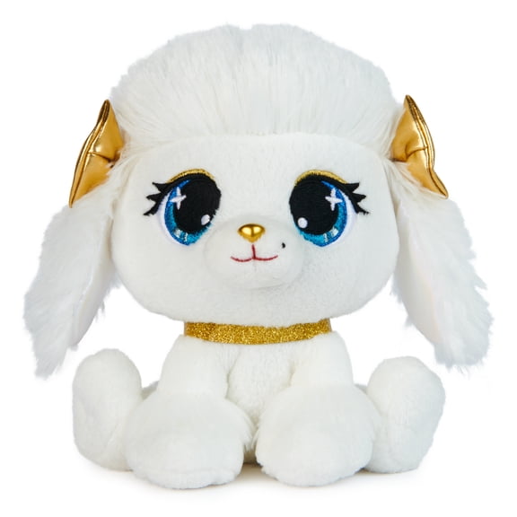 P.Lushes Designer Fashion Pets Catalina Monroe Premium Poodle Puppy Stuffed Animal, White and Gold, 6”
