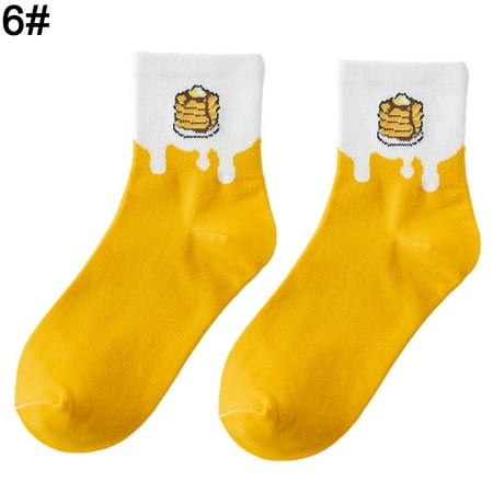 

CXDa Cute Women Strawberry Banana Peach Fruit Food Elastic Cotton Middle Tube Socks