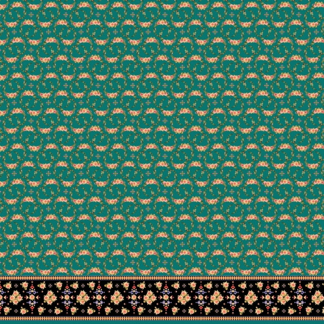 Soimoi Rayon Fabric Leaves,Wreath & Rose Panel Print Fabric by the Yard 56 Inch Wide