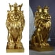 thumbnail image 4 of Estatuas de león con corona de resina, figuras de escritorio, esculturas de mesa, adornos decorativos dorado, 4 of 9