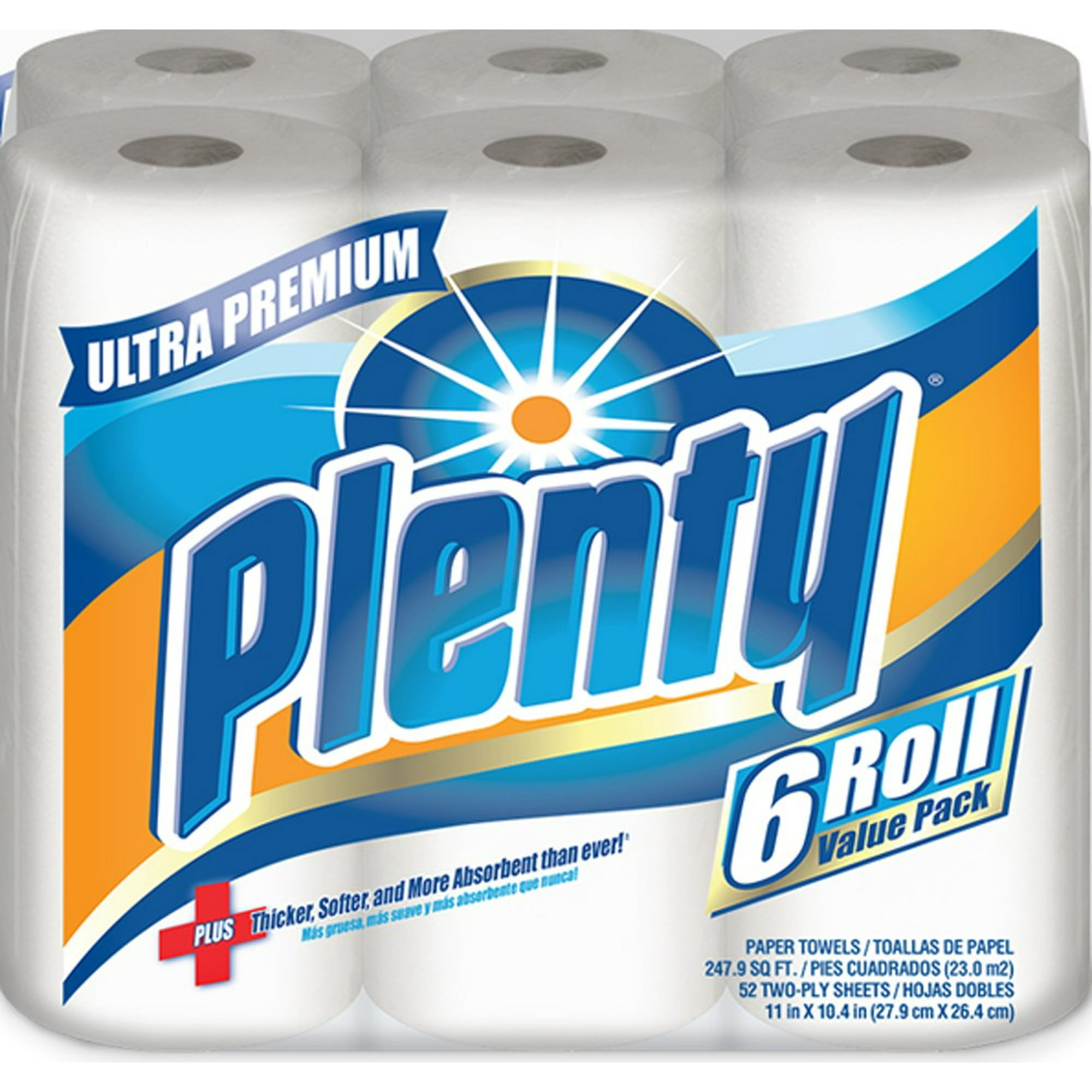 Plenty Paper Towels Full Sheet 6 Rolls Walmart Com Walmart Com