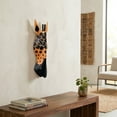 thumbnail image 6 of Wooden Tribal Giraffe Mask Orange Black Hand Carved Wall Plaque Hanging Home Decor Accent Art Unique Sculpture Handmade Handc 20" Tall x 6" Wide x, 6 of 6