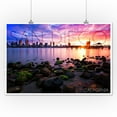 thumbnail image 2 of San Diego, California, Ocean and Skyline at Sunset (12x18 Wall Art Poster, Room Decor), 2 of 3