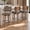 Brown, variant on Modern Swivel Bar Stools Set of 3, Counter Height Chairs with Backrest, 26" Faux Leather Upholstery, Bentwood Legs, Ideal for Kitchen Island or Home Bar