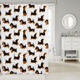thumbnail image 2 of Manfei Cute Dachshund Shower Curtain 72Wx84L, Cartoon Animal Lover Bathroom Shower Curtain, White, 2 of 5