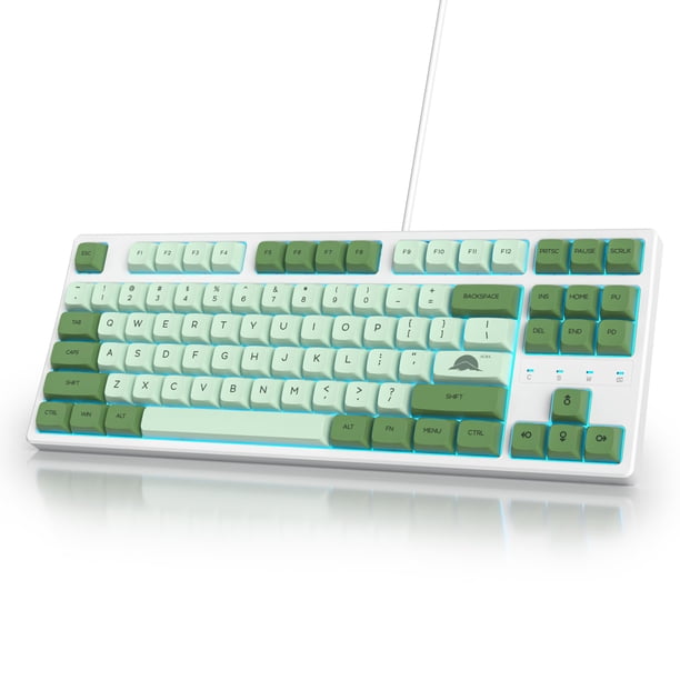 Teclado Mecánico Ussixchare 75% con 87 Teclas RGB con Cable y Switches Rojos