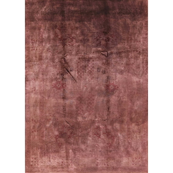 Ahgly Company Indoor Rectangle Mid-Century Modern Red Oriental Area Rugs, 8' x 12'