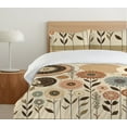 thumbnail image 4 of Ambesonne Boho Duvet Cover Set, Bohemian Wildflowers Autumn, Queen, Beige Dark Brown Ecru, 4 of 4