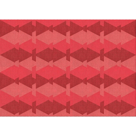 Ahgly Company Machine Washable Indoor Rectangle Transitional Red Area Rugs, 8' x 12'