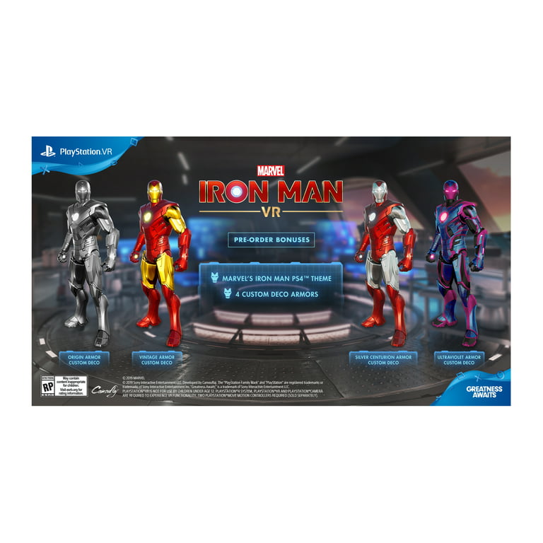 Sony Playstation VR Marvel's Iron Man Bundle, White: Playstation VR  Headset, Camera, 2 Move Motion Controllers, VR Digital Code for PS4 PS5
