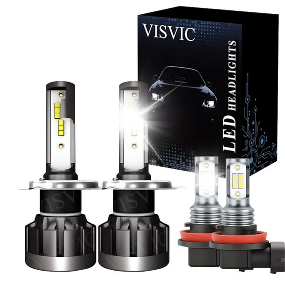 Fit For HONDA HR-V (2016-2018) 9003 High/Low Beam LED Headlight Bulbs   H8 LED Fog Light Bulbs, LED Headlights Conversion kit, 6500K Cool White IP68 Fast Installation, Pack of 4, Headlight Bulbs