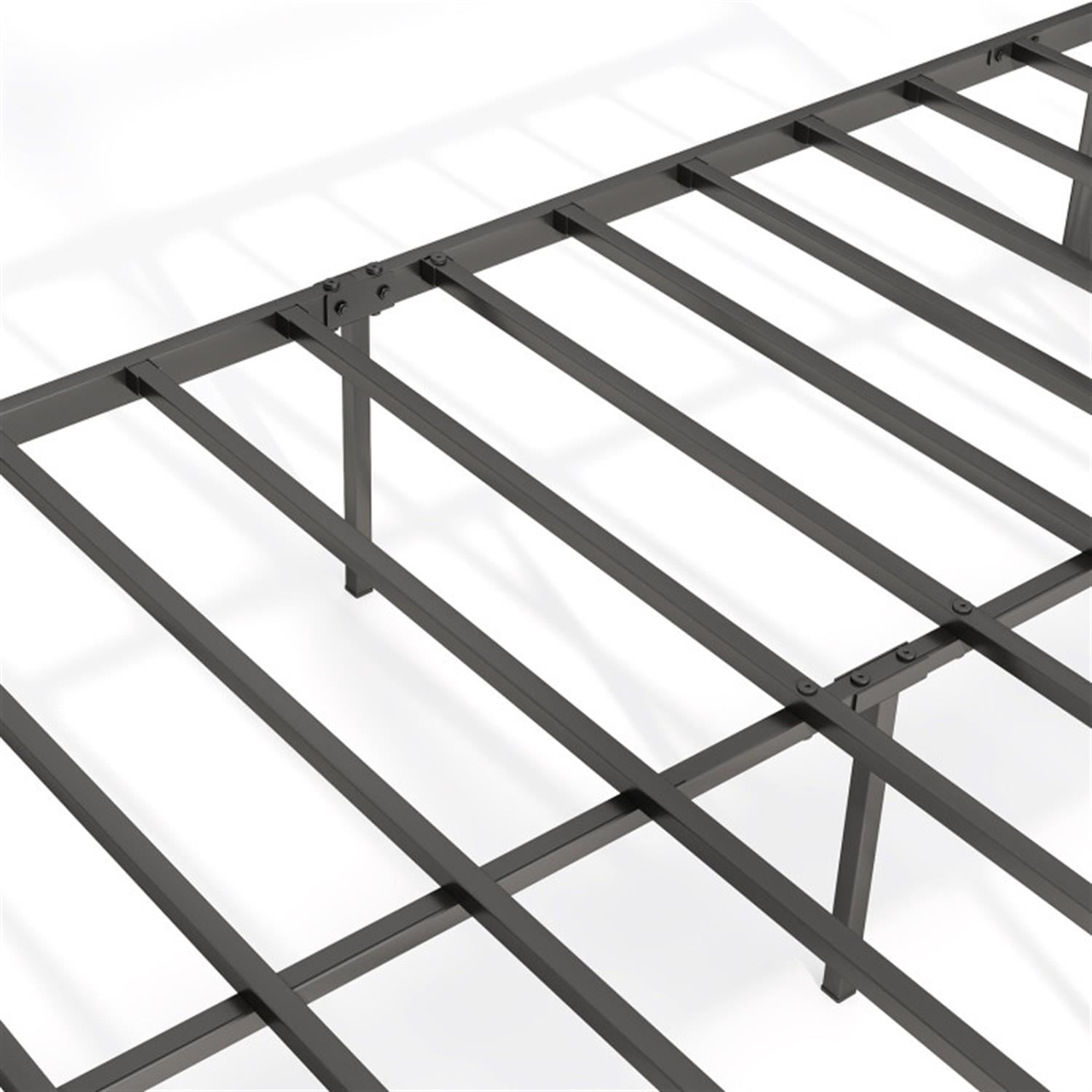 Demi Bonn Full Size Bed Frame with Headboard, Metal Platform Bed Frame with Under Bed Storage, No Box Spring Needed, Black