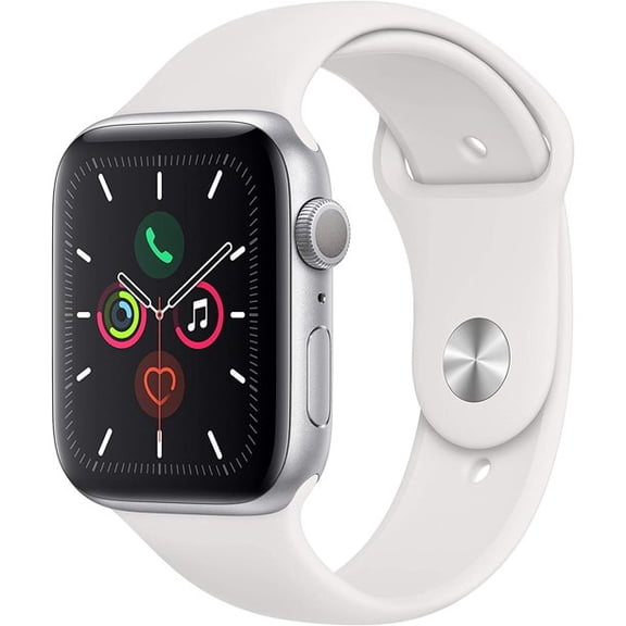 Restored Apple Watch Series 5 GPS w/ 40MM Silver Aluminum Case & White Sport Band (Refurbished)