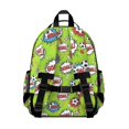 thumbnail image 3 of Football and Blast Green Pattern Cute School Backpack Bag for School with Padded Back and Adjustable Shoulder Straps 15.25"x11.5"x5.25", 3 of 5
